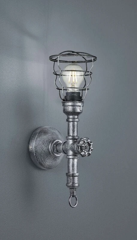 Trio Gotham Seinävalaisin 1xE27 Antiikkihopea 4 Trio Gotham Seinävalaisin 1xE27 Antiikkihopea - Image 2