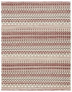 4Living Lappi Villamatto 80x200 Cm Punainen/harmaa