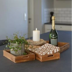 House Nordic Faro Teak-tarjotin 3kpl -Emibig Store 4601020 0