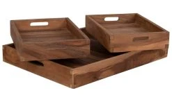 House Nordic Faro Teak-tarjotin 3kpl -Emibig Store 4601020 2