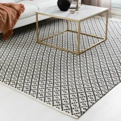 4Living Huurre Kaksipuolinen Villamatto 200x290 Cm Musta/valkoinen