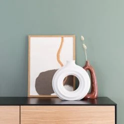 4Living Circle Maljakko 24x7x25,2 Cm Valkoinen -Emibig Store 4living circle maljakko web