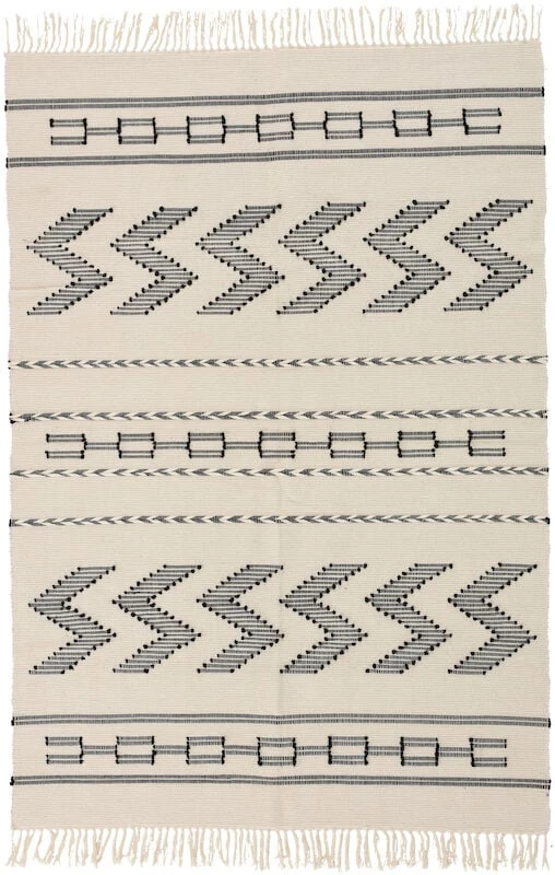 Veke Kaiku Puuvillamatto 200x300 Cm Luonnonväri/musta 8 Veke Kaiku Puuvillamatto 200x300 Cm Luonnonväri/musta - Image 6