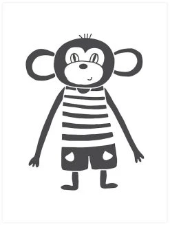 Artlink Mustavalkoinen Apina Juliste 30x40 Cm