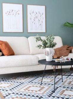 Veke Lenni Puuvillamatto 200x290 Cm Sini/valkoinen -Emibig Store Lenni puuvillamatto miljoossa web 12