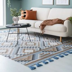 Veke Lenni Puuvillamatto 200x290 Cm Sini/valkoinen -Emibig Store Lenni puuvillamatto miljoossa web 3