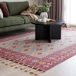 Veke Milja Puuvillamatto 160x230 Cm Puna/turkoosi 11 Veke Milja Puuvillamatto 160x230 Cm Puna/turkoosi -Emibig Store Milja puuvillamatto miljoossa web 3