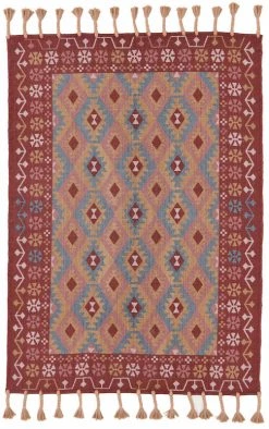 Veke Milja Puuvillamatto 160x230 Cm Puna/turkoosi 12 Veke Milja Puuvillamatto 160x230 Cm Puna/turkoosi -Emibig Store Veke Milja puuvillamatto 140x200 cm puna turkoosi 0 3