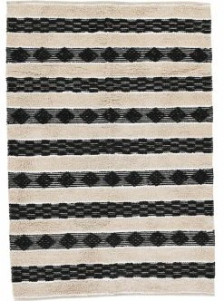 Mattokymppi Stella Puuvillamatto 160x230 Cm Luonnonvalkoinen/musta