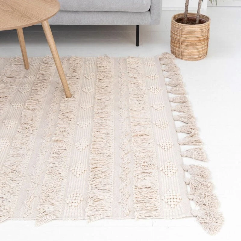 Veke Amalia Puuvillamatto 200x290 Cm Luonnonvalkoinen 6 Veke Amalia Puuvillamatto 200x290 Cm Luonnonvalkoinen - Image 4