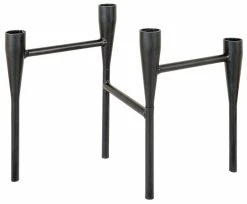 House Nordic Metallinen 4-os Kynttilänjalka 15x28x21 Cm Musta