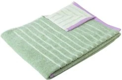 Hübsch Promenade Käsipyyhe 50x100 Cm Vihreä/pinkki -Emibig Store hubsch promenade kasipyyhe vihreapinkki