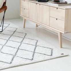 Veke Joki Puuvillamatto 200x290 Cm Valkoinen -Emibig Store joki puuvillamatto 160x230 5