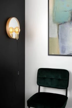 Lucide Reflex Pyöreä Peilivalaisin Ø30 Cm Vaalea Puu