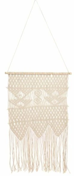 Mattokymppi Makrame-seinävaate 55x90 Cm Luonnonvalkoinen -Emibig Store makrame seinavaate 123