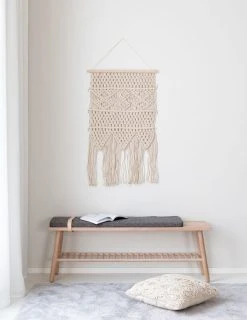 Mattokymppi Makrame-seinävaate 55x90 Cm Luonnonvalkoinen -Emibig Store makrame seinavaate 55x90 cm luonnonvalkoinen web