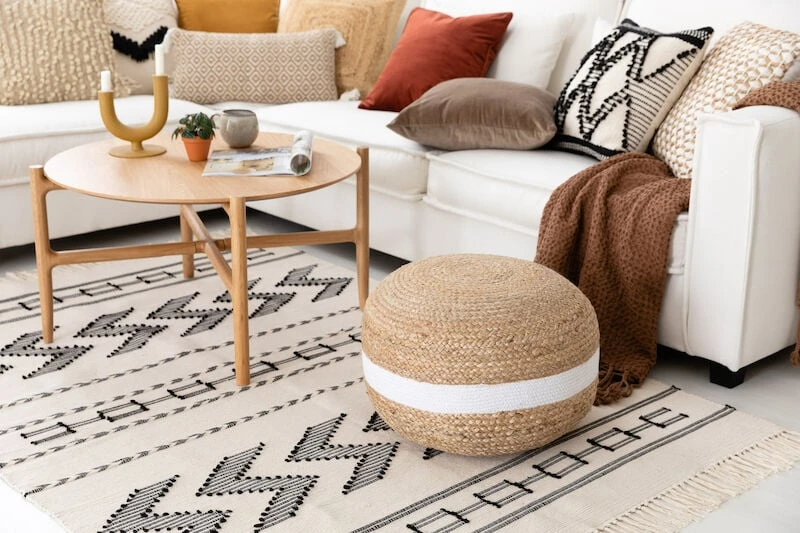 Veke Kaiku Puuvillamatto 200x300 Cm Luonnonväri/musta 7 Veke Kaiku Puuvillamatto 200x300 Cm Luonnonväri/musta - Image 5