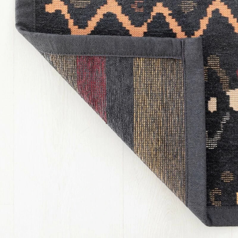 Veke Retro Kaksipuolinen Puuvillamatto Musta 160x230 Cm 6 Veke Retro Kaksipuolinen Puuvillamatto Musta 160x230 Cm - Image 4