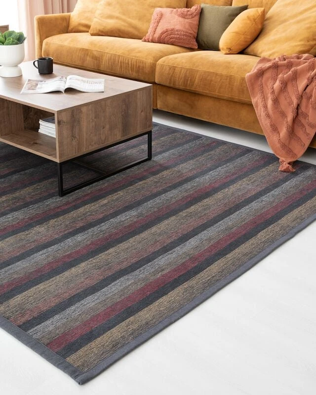 Veke Retro Kaksipuolinen Puuvillamatto Musta 160x230 Cm 3 Veke Retro Kaksipuolinen Puuvillamatto Musta 160x230 Cm