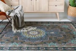 Emibig Store 38 Veke Riikinkukko Matto 200x290 Cm Sininen/vihreä