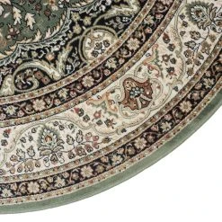 Mattokymppi Royal Palace Viskoosimatto Pyöreä Ø195 Cm Vihreä -Emibig Store royalpalace vihrea pyorea kulma