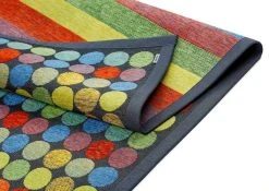 Narma Pallika Kaksipuolinen Puuvillamatto Värikäs 200x300 Cm -Emibig Store s sw2 pallika bright detail turn perspective 1 1