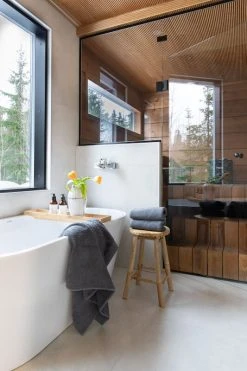 Veke Saana Käsipyyhe 50x70 Cm Tummanharmaa -Emibig Store saana pyyhe tummanharmaa 2201