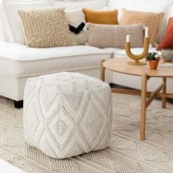 Veke Skandi Rahi 45x45 Cm Valkoinen -Emibig Store skandi puuvillarahi 45x45x40cm valkoinen web 5