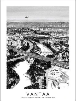 Kaverini Sella Vantaa Kaupunkijuliste 30x40 Cm -Emibig Store vantaa kaupunkijuliste