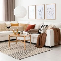 Veke Viiru Puuvillamatto 200x300 Cm Luonnonväri/musta