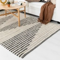 Veke Viiru Puuvillamatto 200x300 Cm Luonnonväri/musta -Emibig Store viiru puuvillamatto web 7